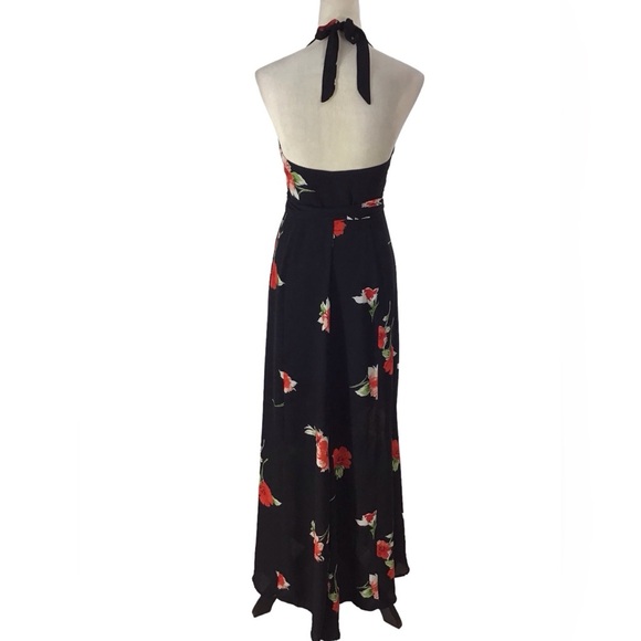 Leith Floral Halter Wrap Maxi Dress Size Small - Picture 5 of 9